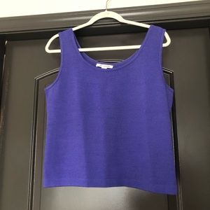 St. John purple violet circle scoop neck wide strap sleeveless tank top
